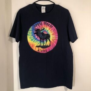 Loose Moose Alaska Graphic T-Shirt Unisex Size L Navy Blue Short Sleeve Cotton